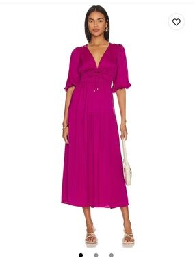 MINKPINK Fuchsia Long Sleeve Midi Dress